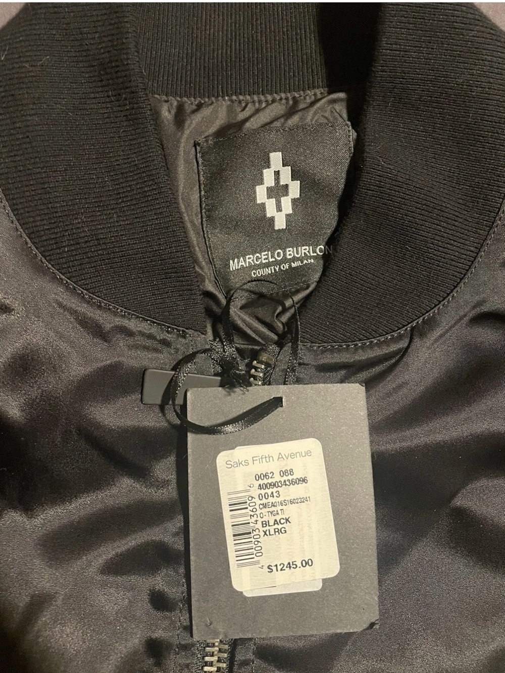 NWT Marcelo Burlon Limited Edition Satin Bomber Jacket - Picture 7 of 7
